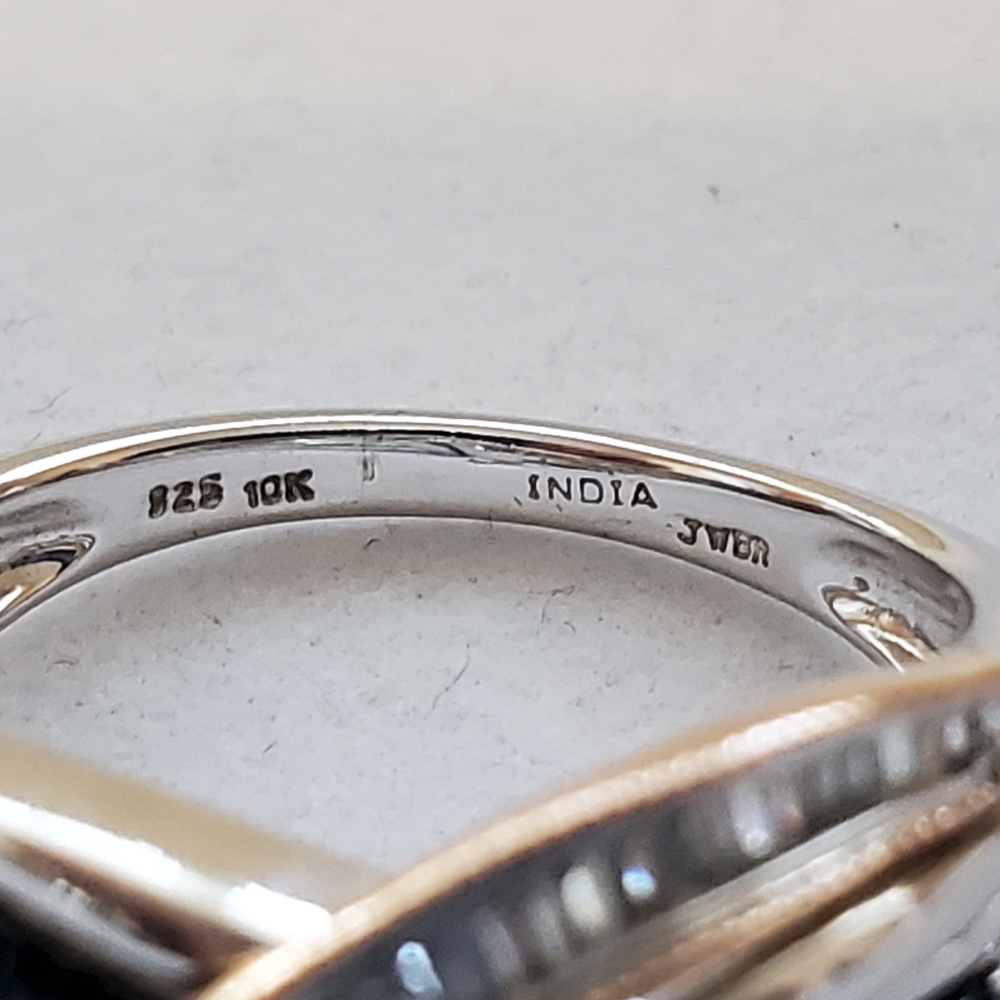 Diamond Ring Sterling & 10K Rose Gold Size 7 - Picture 9 of 14